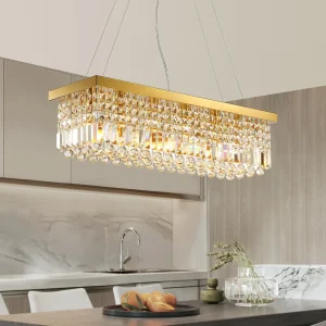 Modern golden crystal chandelier