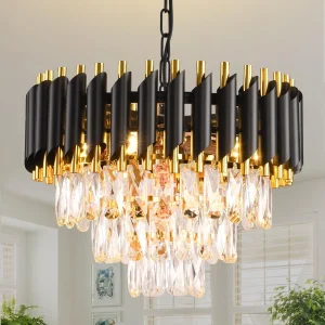Black and Gold Crystal Chandelier