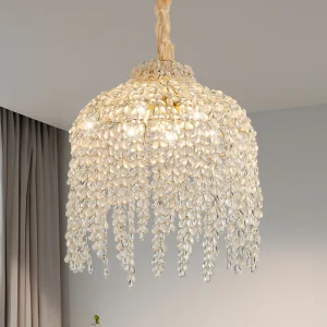 16 Inch 5-Light Crystal Pendant Light Chandelier