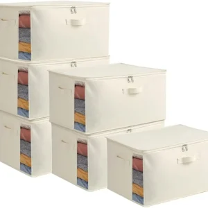 6-Pack Large Canvas Storage Bags