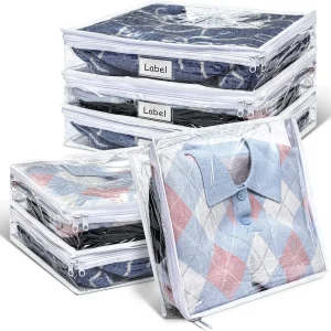 6-Piece Clear PVC Zipper Storage Bags